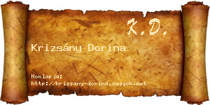 Krizsány Dorina névjegykártya